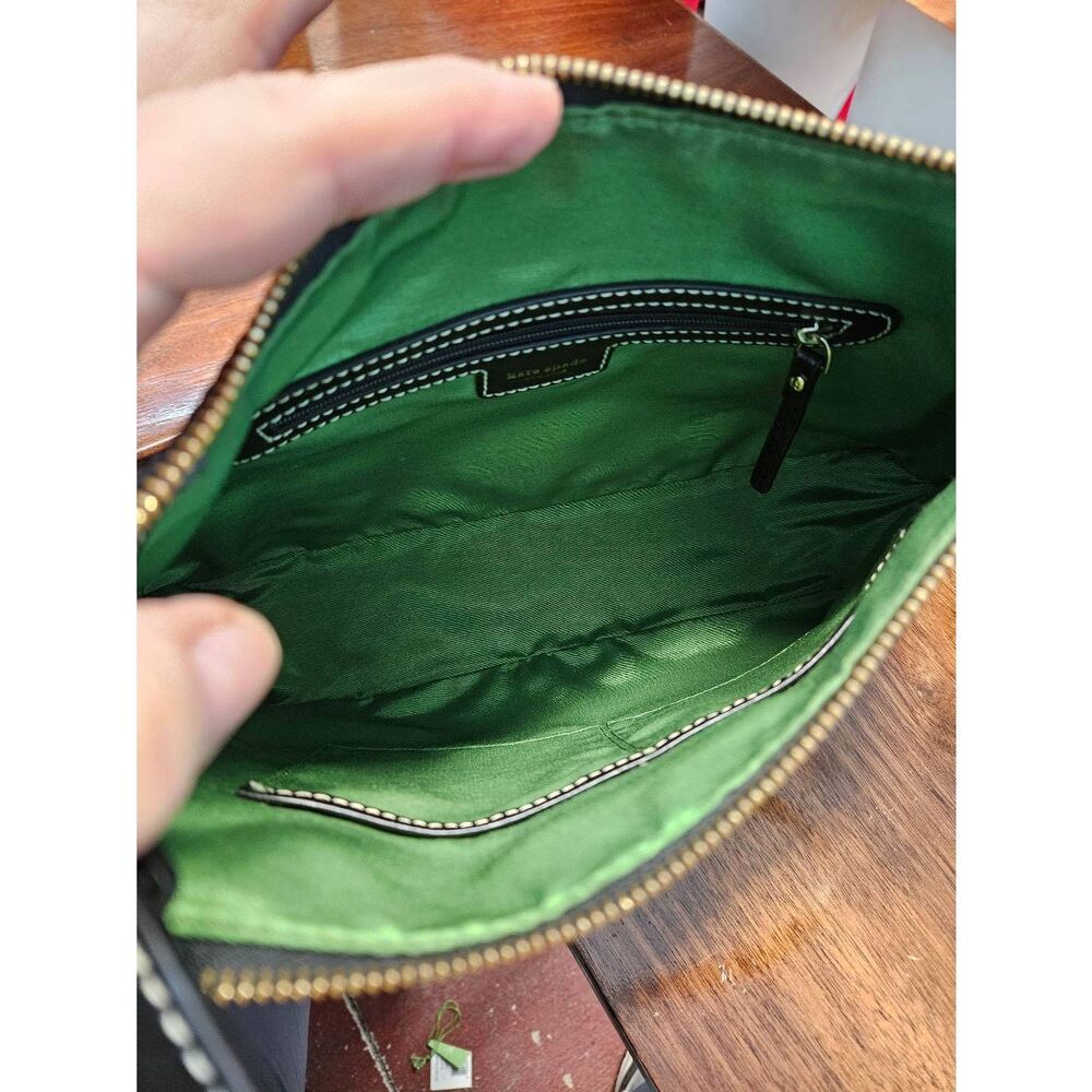 Kate Spade Black Leather Hobo Shoulder Bag Vintage 13x9x3 - Picture 8 of 12